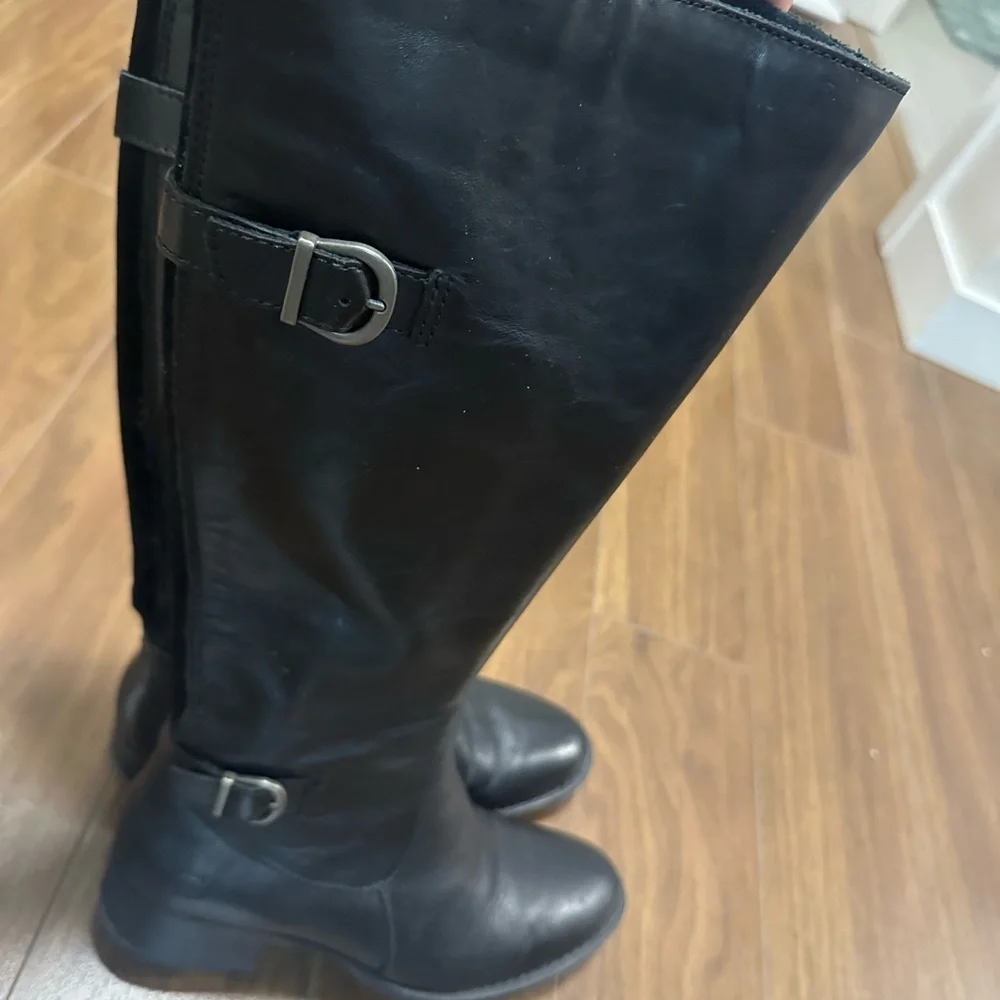 Waterproof Blondo Wide Calf Leather Under Knee Boots